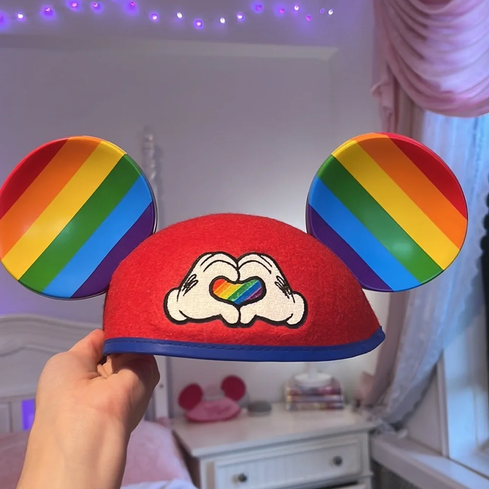 DISNEY Rainbow Pride Mickey Ears Hat with Strap - Picture 6 of 7